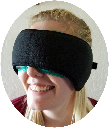 Girl wearing Headband with heat packs